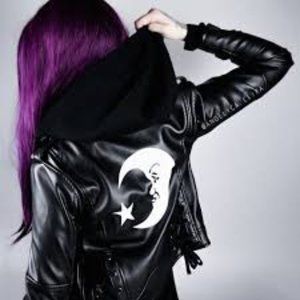 🌙Luna Vega Vegan Leather Biker Jacket S